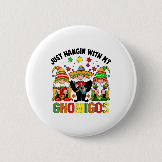 Fiesta cinco de Mayo med min Gnomies funny mexikan Knapp (Framsida)