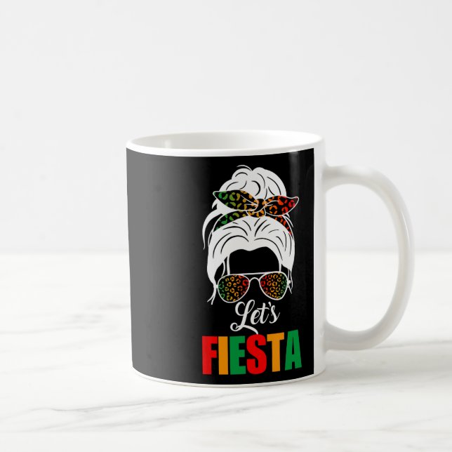 Fiesta Cinco De Mayo Messy Bun Leopard Women Kaffemugg (Höger)