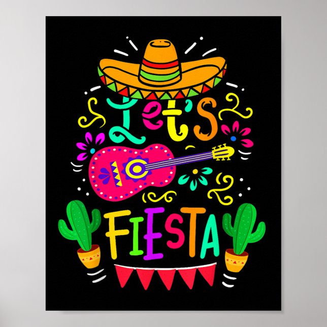 Fiesta Cinco De Mayo Mexican Party Guitar Lov Poster (Framsidan)