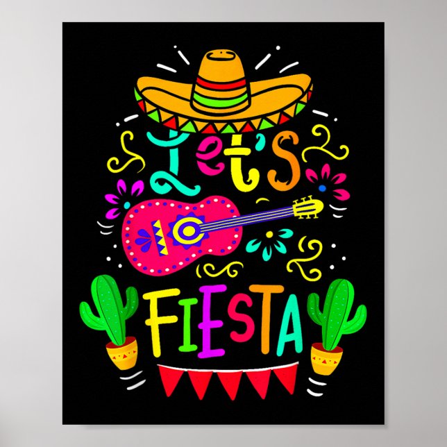 Fiesta Cinco De Mayo Mexican Party Guitar Lov Poster (Framsidan)