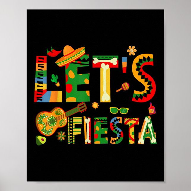 Fiesta Cinco De Mayo Mexican Party Guitar Poster (Framsidan)