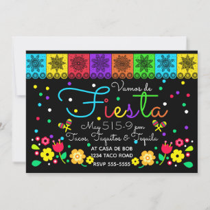 Fiesta Cinco de Mayo Papercuts & Blommigt Folk Art Inbjudningar