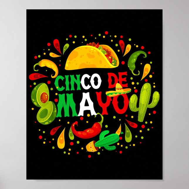 Fiesta Cinco De Mayo Party Mexiko Manar Women Poster (Framsidan)