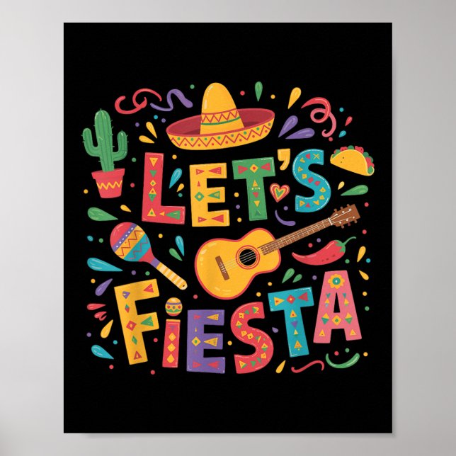 Fiesta Cinco De Mayo Sombrero Mexican Party G Poster (Framsidan)