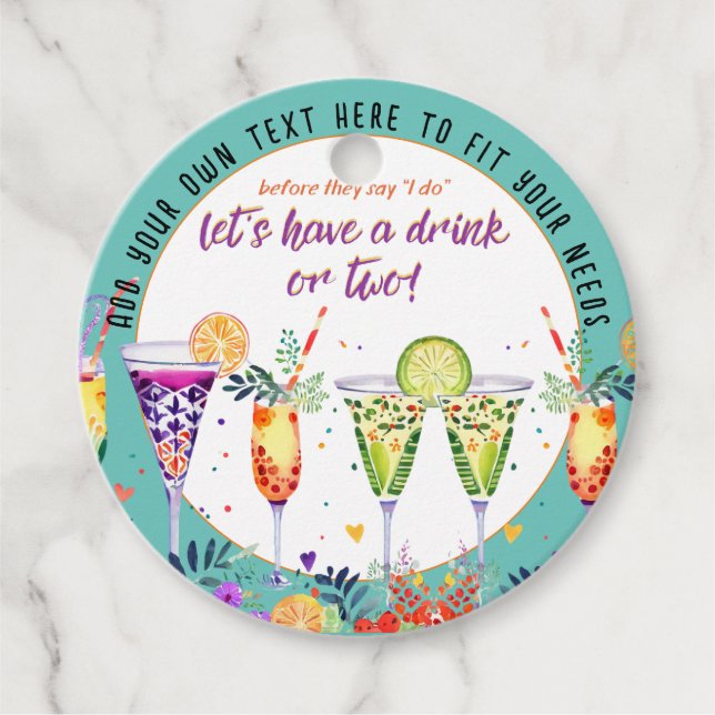 FIESTA  Cocktaildrinkar Anpassade Gåvor Etiketter (Framsida)