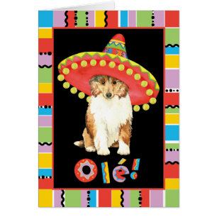 Fiesta Collie Greeting Card Hälsningskort