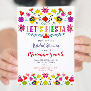 Fiesta Colorful Blommigt Inbjudningskort för möhip