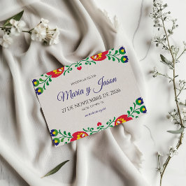 Fiesta Colorful Floral Botanical Spanish Wedding Spara Datumet