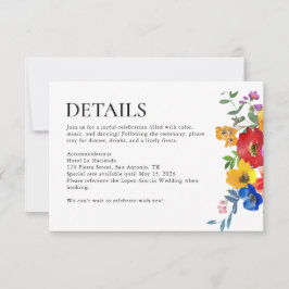 Fiesta Colorful Floral Mexico Wedding Details OSA Kort