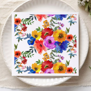 Fiesta Colorful Flower Mexican Bröllop Förlovning Pappersservett