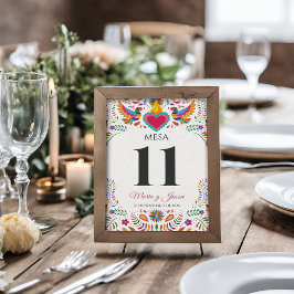 Fiesta Colorful Flowers Botanical Spanish Wedding Bordsnummer