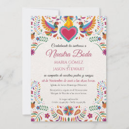Fiesta Colorful Flowers Botanical Spanish Wedding Inbjudningar