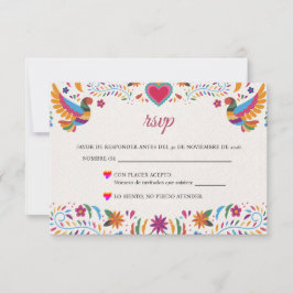 Fiesta Colorful Flowers Botanical Spanish Wedding OSA Kort