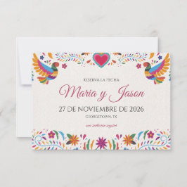 Fiesta Colorful Flowers Botanical Spanish Wedding Spara Datumet