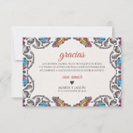 Fiesta Colorful Flowers Botanical Spanish Wedding Tack Kort