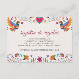 Fiesta Colorful Flowers Botanical Spanish Wedding Tilläggskort