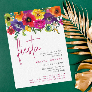 Fiesta Colorful Flowers Möhippa Inbjudningar