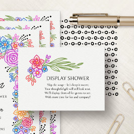 Fiesta Colorful Flowers Visning Shower Tilläggskort