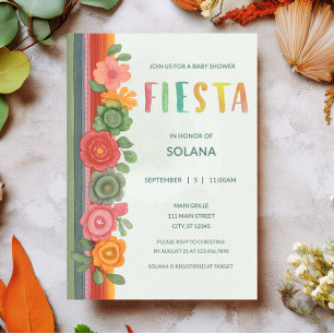 Fiesta Colorful Mexican Party Blommigt Baby Shower Inbjudningar