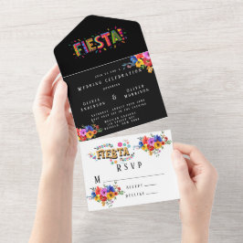 Fiesta Colorful Watercolor Blommigt Bröllop
