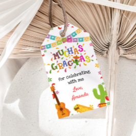 Fiesta Confetti Mexican Birthday Märkre Tack Presentetikett