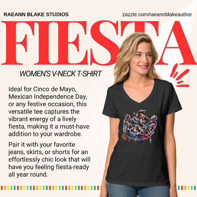 Fiesta Couple Dancing Women's V-Neck T-Shirt (Skapare uppladdad)