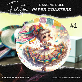 Fiesta Dancing Doll (#1) Paper Coaster Sets Underlägg Papper Rund