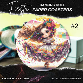 Fiesta Dancing Doll (#2) Paper Coaster Sets Underlägg Papper Rund