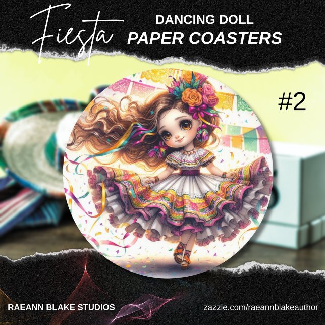 Fiesta Dancing Doll (#2) Paper Coaster Sets Underlägg Papper Rund (Skapare uppladdad)
