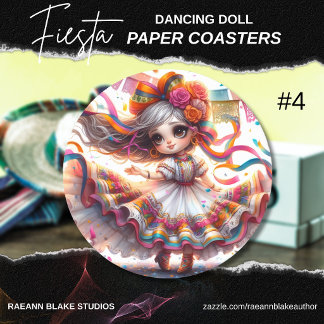 Fiesta Dancing Doll (#4) Paper Coaster Sets Underlägg Papper Rund