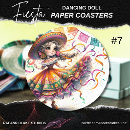 Fiesta Dancing Doll (#7) Paper Coaster Sets Underlägg Papper Rund