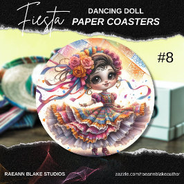 Fiesta Dancing Doll (#8) Paper Coaster Sets Underlägg Papper Rund