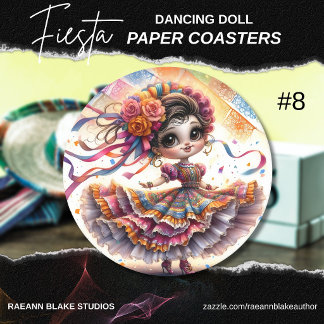 Fiesta Dancing Doll (#8) Paper Coaster Sets Underlägg Papper Rund