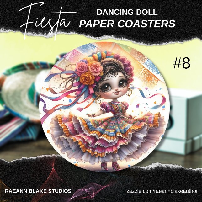 Fiesta Dancing Doll (#8) Paper Coaster Sets Underlägg Papper Rund (Skapare uppladdad)