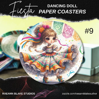 Fiesta Dancing Doll (#9) Paper Coaster Sets Underlägg Papper Rund