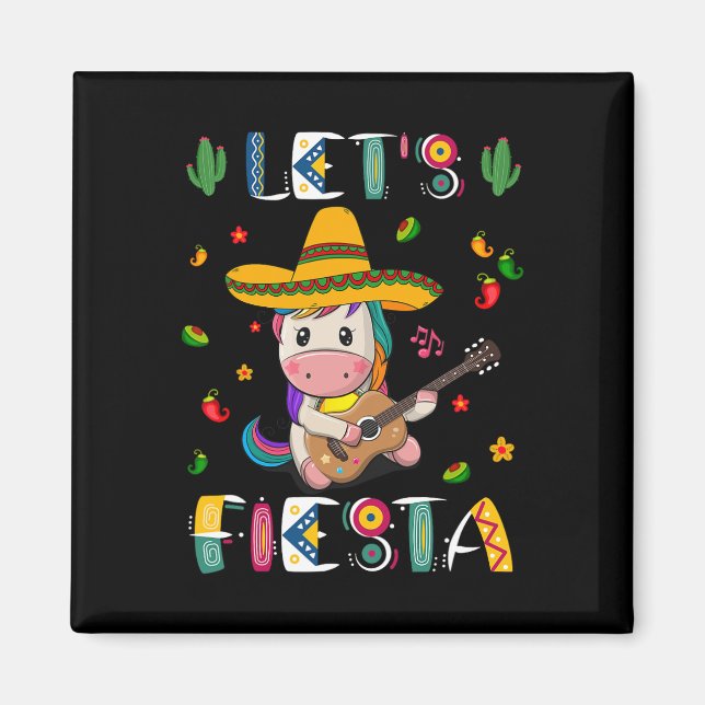 Fiesta Dancing Mexican Unicorn Cinco De Mayo Magnet (Framsidan)
