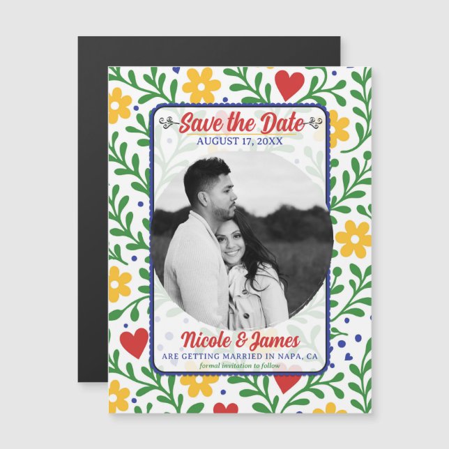 Fiesta de Kärlek fetstilt färgstark Blommigt Spara (Fram/baksida)