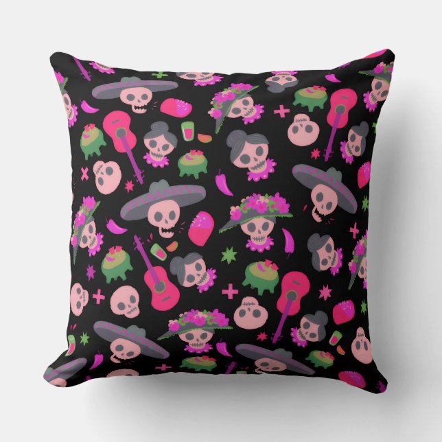 Fiesta De Los Muertos Throw Pillow Kudde (Framsida)