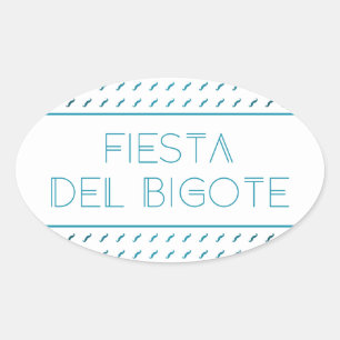 Fiesta Del Bigote Ovalt Klistermärke