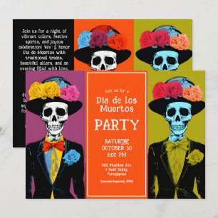 💀 Fiesta Dia de Muertos Inbjudningar
