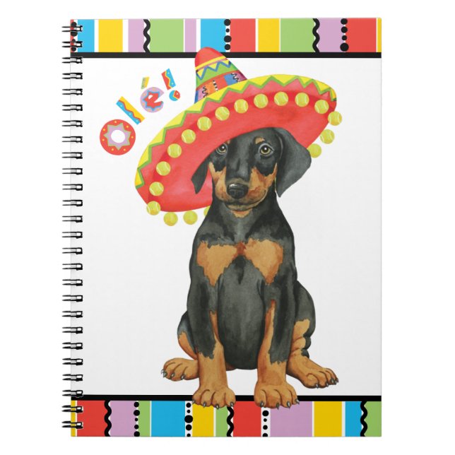 Fiesta Doberman Pinscher Notebook Anteckningsbok (Framsidan)