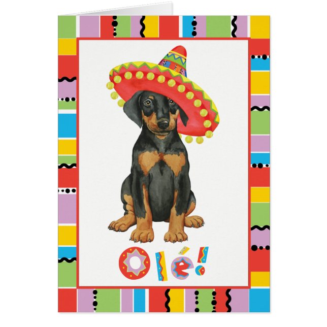 Fiesta Doberman Pinscher OBS Kort (Framsidan)