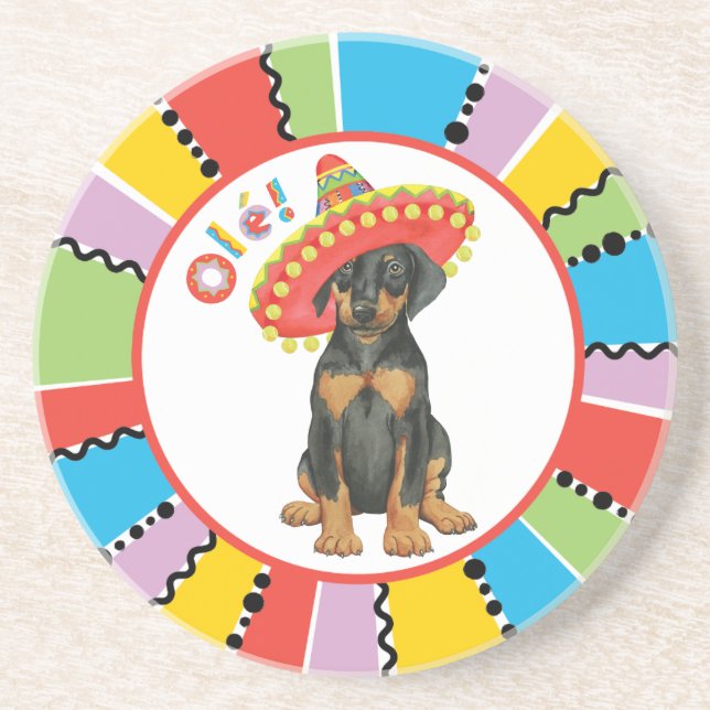 Fiesta Doberman Pinscher Underlägg (Framsidan)