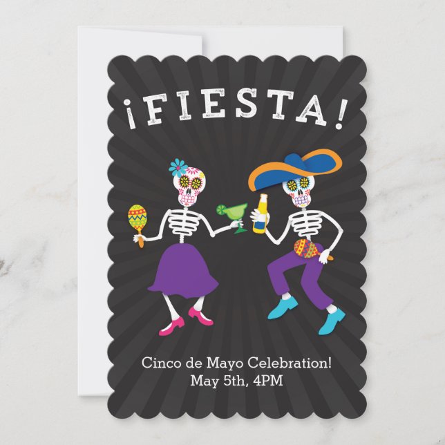 Fiesta Döskallars-partiinbjudan Inbjudningar (Framsida)