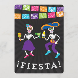 Fiesta Döskallars Party-inbjudan med banderoller Inbjudningar