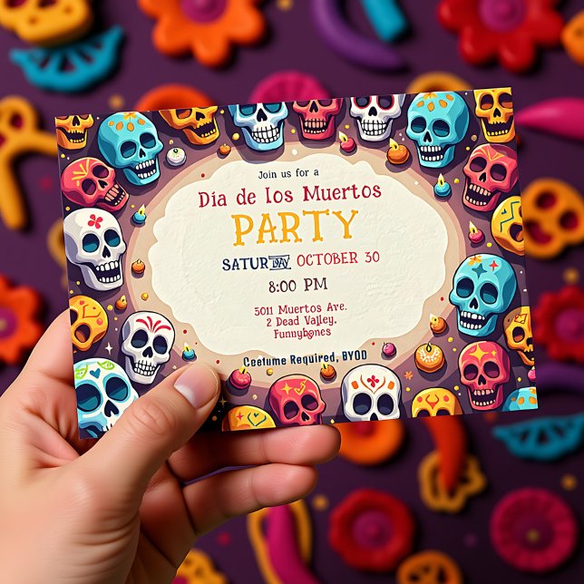 💀 Fiesta en el Cráneo Inbjudningar (💀 Fiesta en el Cráneo Invitation)
