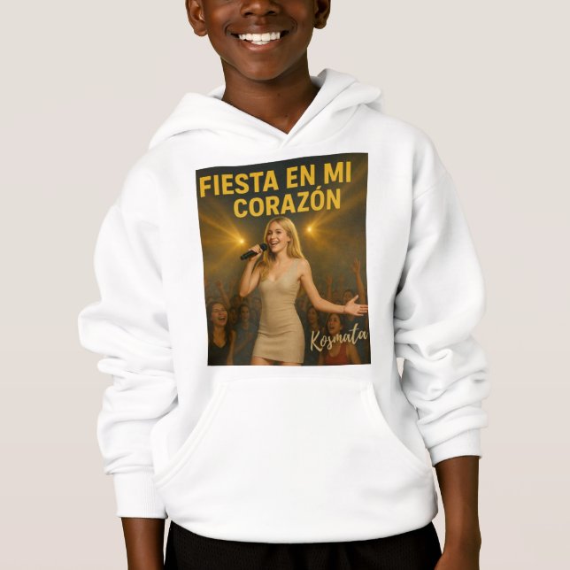 Fiesta en mi corazón - Hoodie Jungs T Shirt (Framsida)