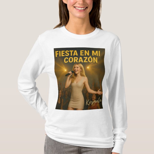Fiesta en mi corazón - Langarmshirt Damen T Shirt (Framsida)