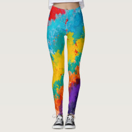 Fiesta Färg Färg Stänk Färgglada Stänk Leggings