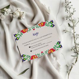 Fiesta Färgglada Blommiga Botaniska Spanska Bröllo OSA Kort